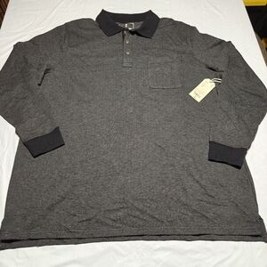 Mutual Weave Big and Tall Mens Sz 2XL Classic Fit Long Sleeve Pocket Polo Shirt